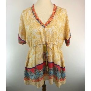 Johnny Was Silk Blouse Top Womens Small C58-15Z